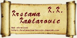 Krstana Kaplarović vizit kartica
